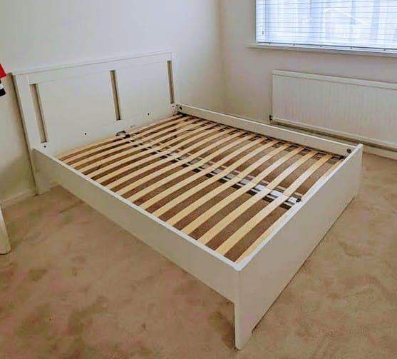 IKEA king bed frame timeless clean simple design matches suits any bedroom