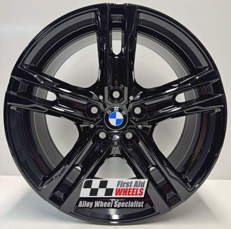 R665BG Swap BMW 1 SERIES F40 F52 2 GRAN F44 F45 4x 18'' GENUINE STYLE 819M GLOSS BLACK ALLOY WHEELS