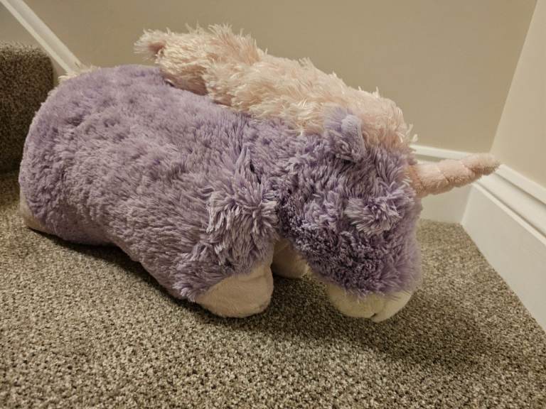 Purple and pink unicorn pillow pet 