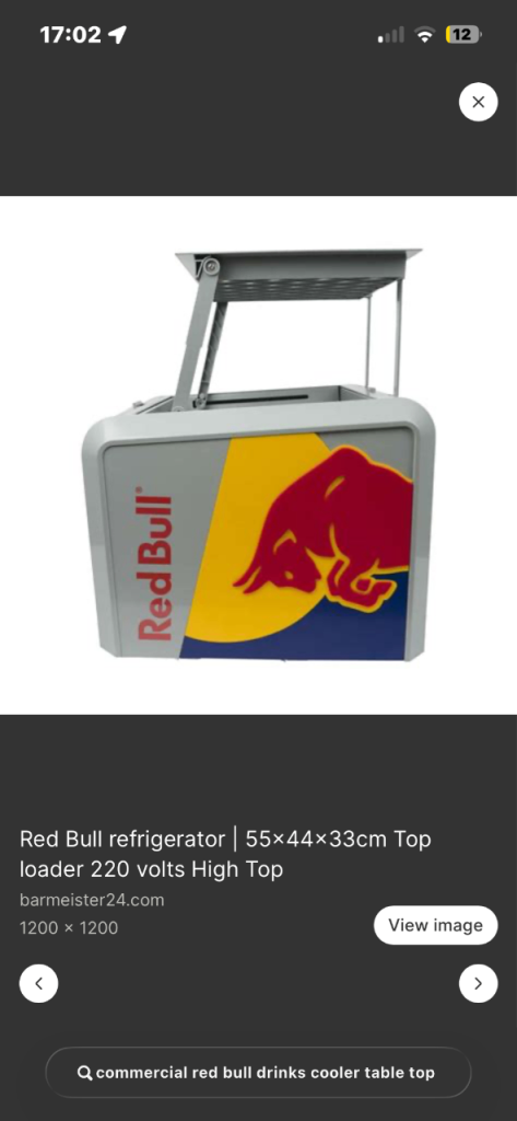Red Bull Counter Top drinks display refrigerator with snack shel