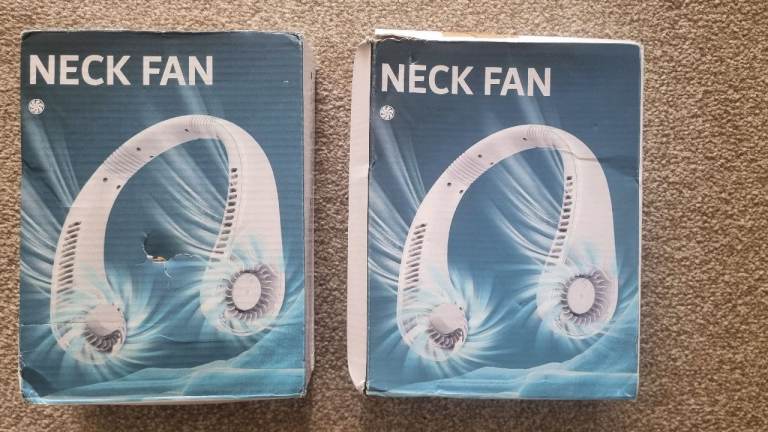 A pair of neck fans (pink & white)
