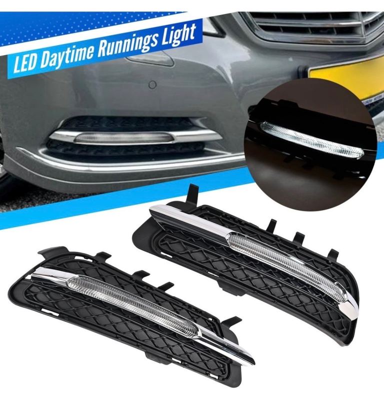 Pair DRL LED Daytime Running Light Fog Lamp for Benz W212 E250 E300 E200 09-13 G