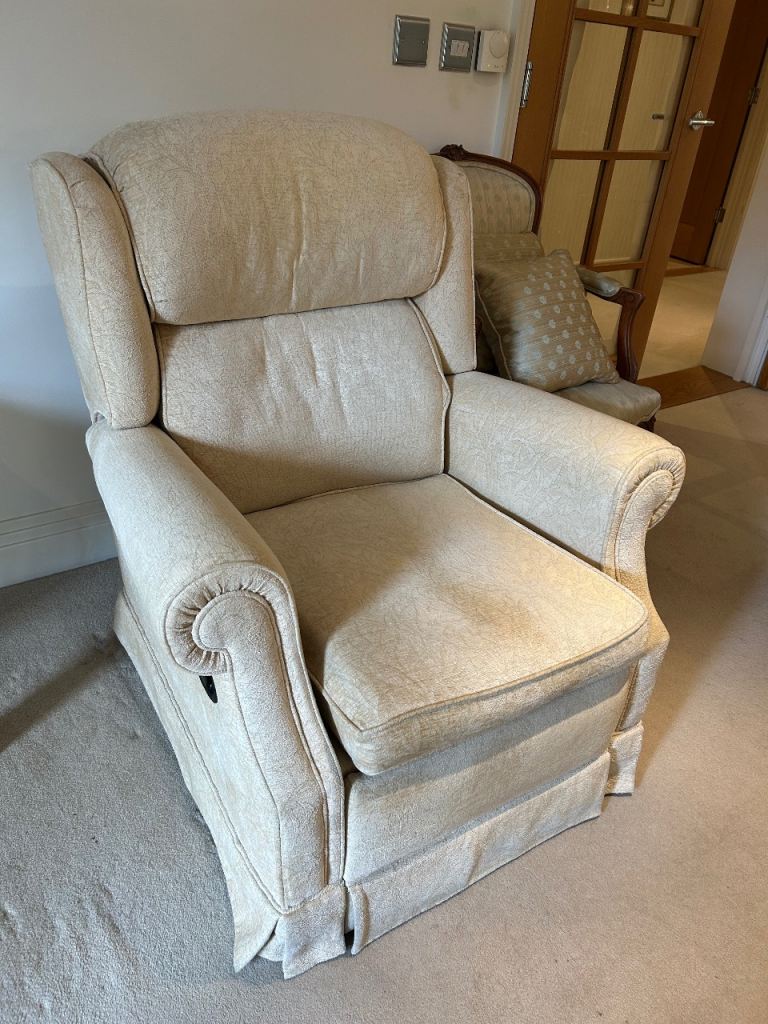 Sherborne Malvern manual  Recliner Chair In beige upholstery 