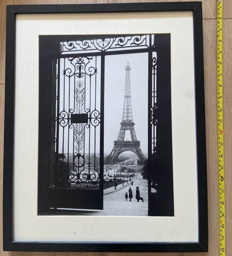 Paris Eiffel Tower With Frame Poster Approx 53 x 43cm 