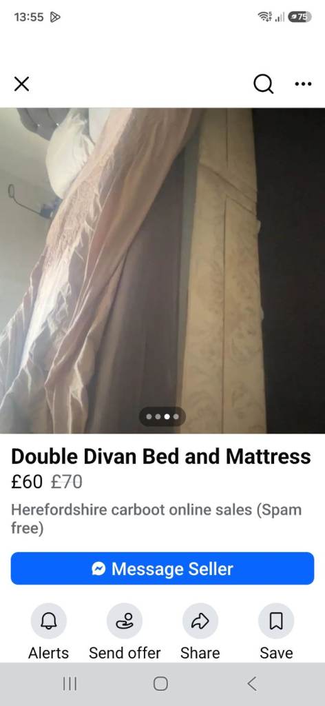 Double divan bed and mattress