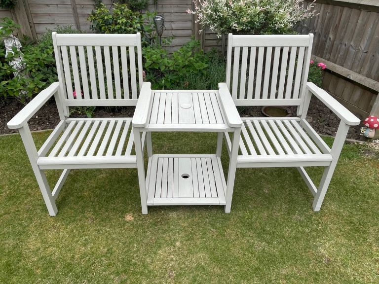 Wooden twin chair companion set