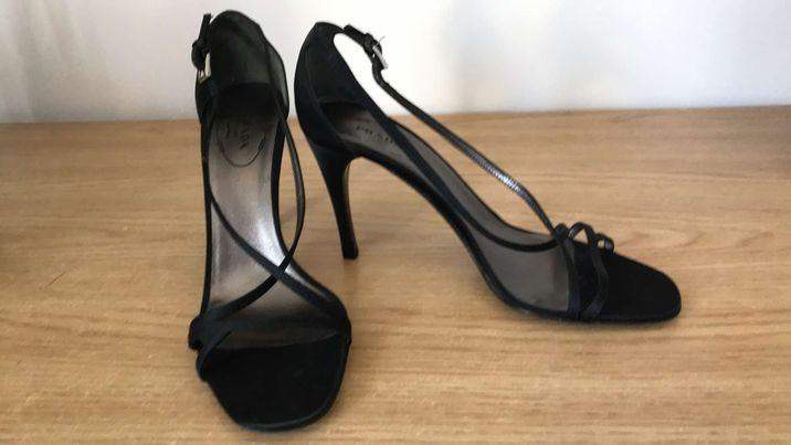 Prada Black Stiletto Sandals - UK 5.5 / EU 38.5, Excellent Condition