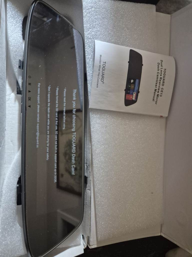 TOGUARD CE13 Mirror Dash Cam – Brand New in Box
