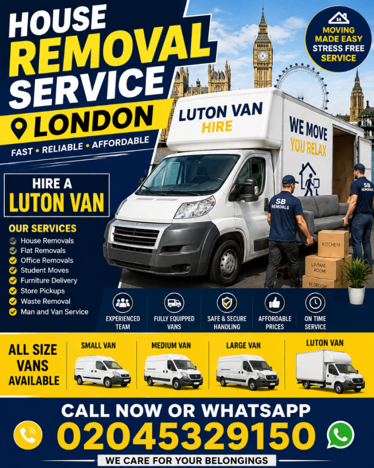 Man And Van Hire Transit/Luton Truck Moving House/Office Delivery Sofa Bed Courier Man Urgent London