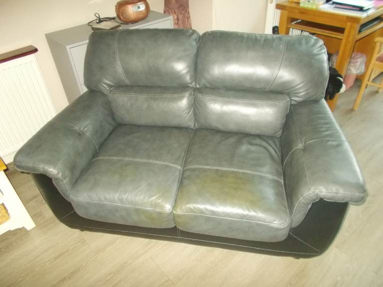 Two Seater Grey Leather Settee FREE for Sale in Dawlish, Devon | Gumtree
