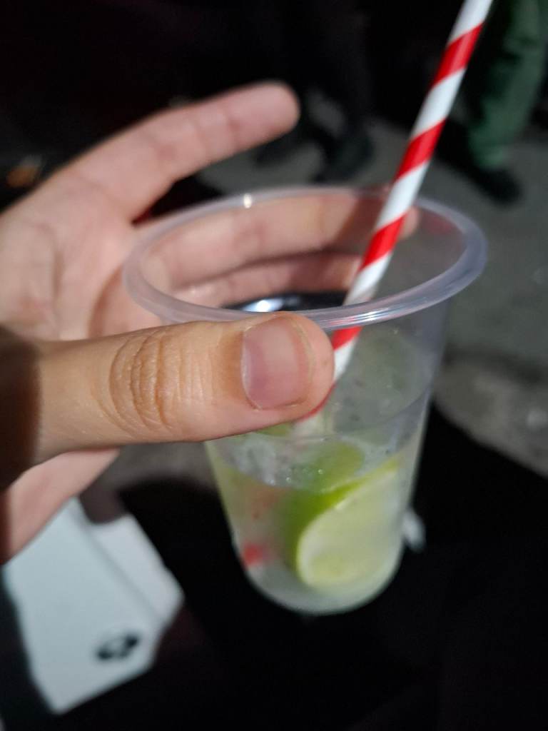 Clear Plastic Cup with Lime and Straw