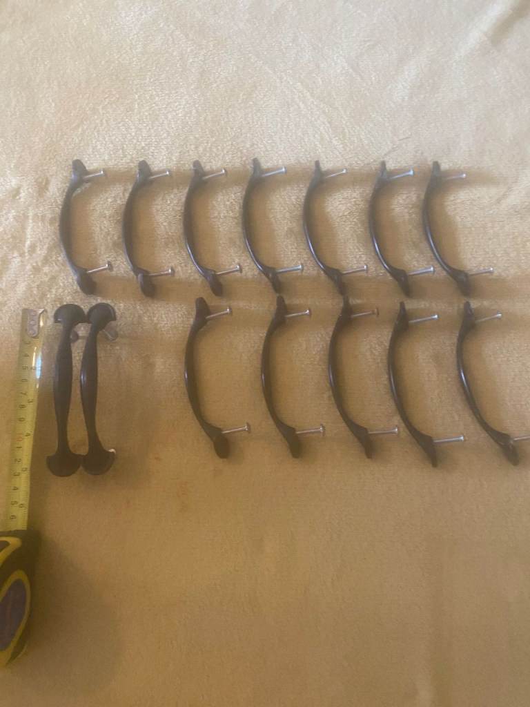 Kitchen Cupboard Black Door Handles x 14 - £15