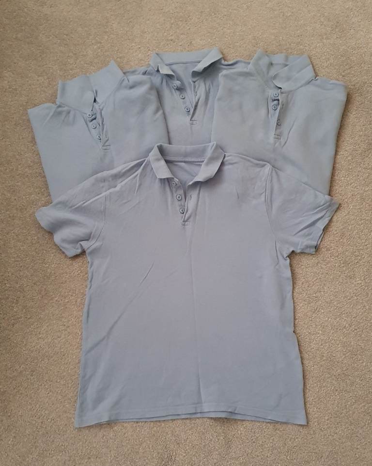 School Uniform Polo Shirts, Light Blue, Age 16