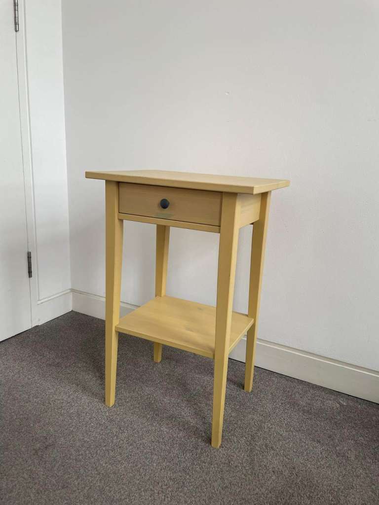 IKEA Hemnes bedside table in a yellow stain finish