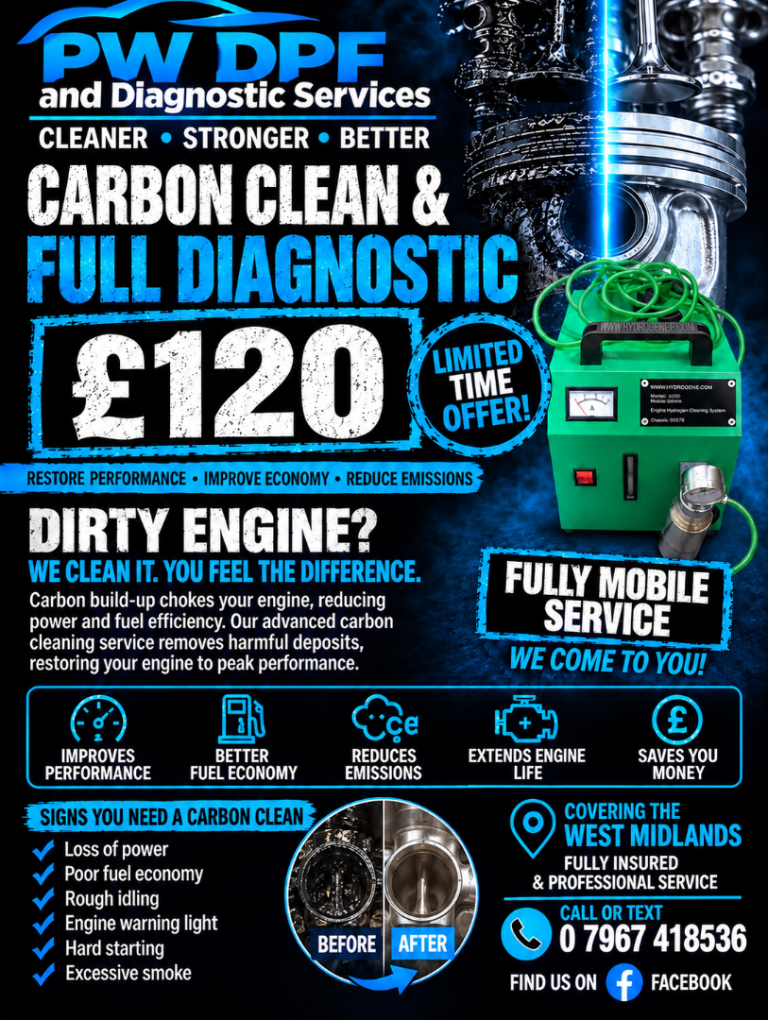 DPF Cleaning and diagnostic services from £40