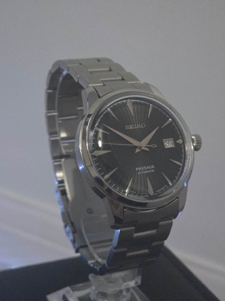 Black seiko pressage automatic watch 