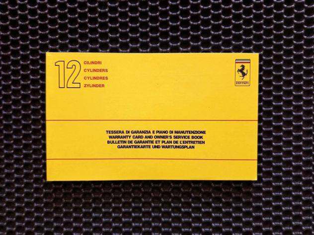 Ferrari Testarossa warranty manual 