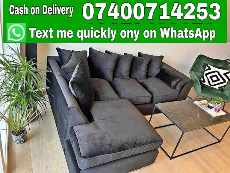 Soft Cord L‑Shape Corner Couch & 3+2 Sofas Set for Living Rooms