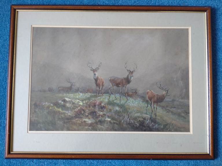 Stags in a Highland Glen by John Valentine