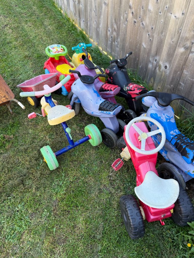 Children’s outside cars and bikes used