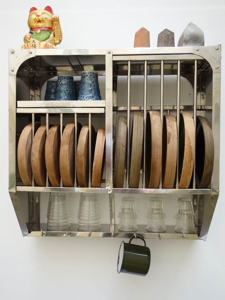 Stainless Steel Wall-Mounted Dish Rack – Good Condition