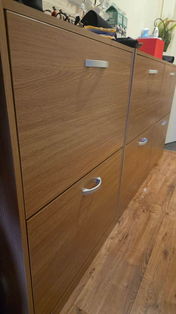 4 sets of Wooden Shoe Storage Cabinet with Drawers – Good Condition