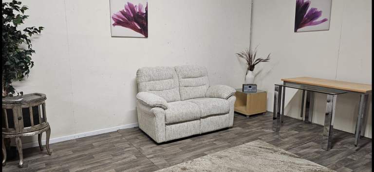 Brand New Burleigh Beige Floral Fabric 2 Seater Sofa Beige Neutral Fabric RRP £889