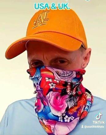 Multi colour face mask & baseball cap, plus a free black cap, free black arm sleeves, free postage.