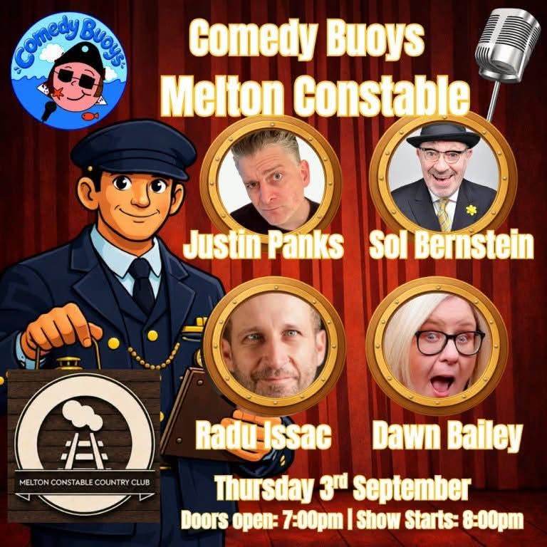 Comedy Buoys 3rd September 2026 - Fantastic Night Of Comedy @ Melton Constable Country Club