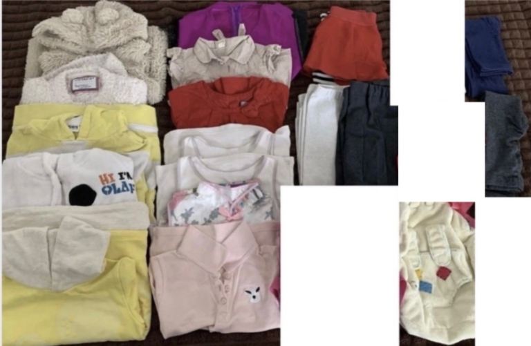 Girls clothing bundle, bodywarmer shirts jumpers backpack legging,size: 3-4years
