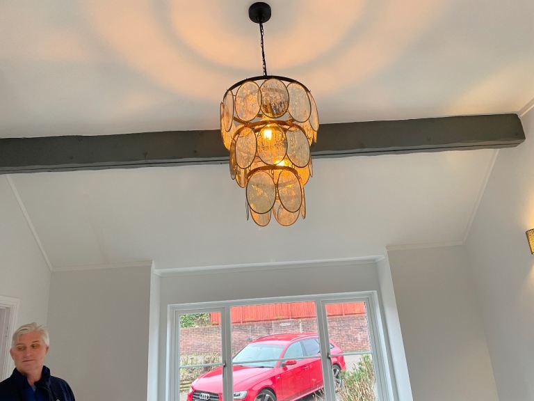 Oka statement glass chandalier light