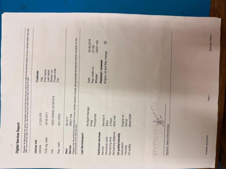 2011 Mercedes-Benz C Class C220 CDI BlueEFFICIENCY Sport 4dr Auto SALOON DIESEL Automatic