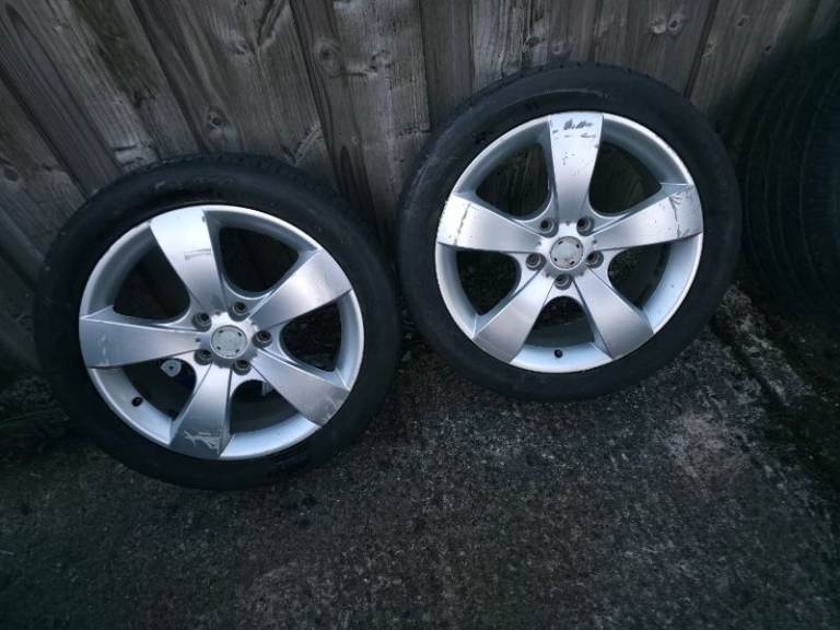 Set of 4 17'' 5x112 alloy wheels . All good tyres skoda vw audi