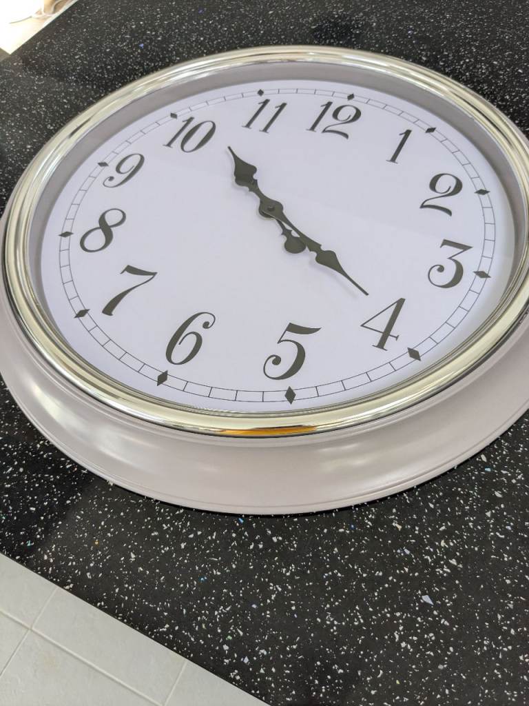 Large Grey Battery Clock