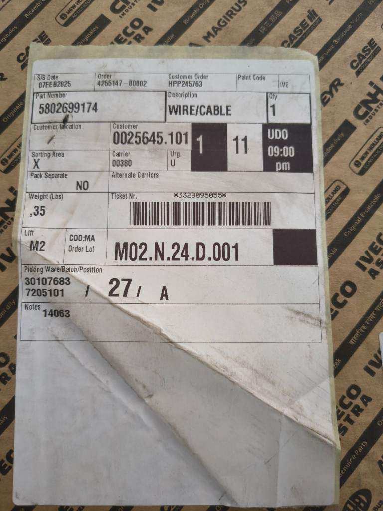 Iveco Daily MK6 Drivers Side Door Wiring Loom 5802699174