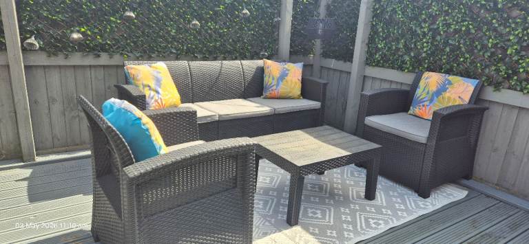 4 piece black garden furniture set