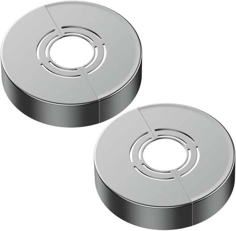 2 x New Chrome Plastic Plumbing Shower Radiator Pipe Covers Collars