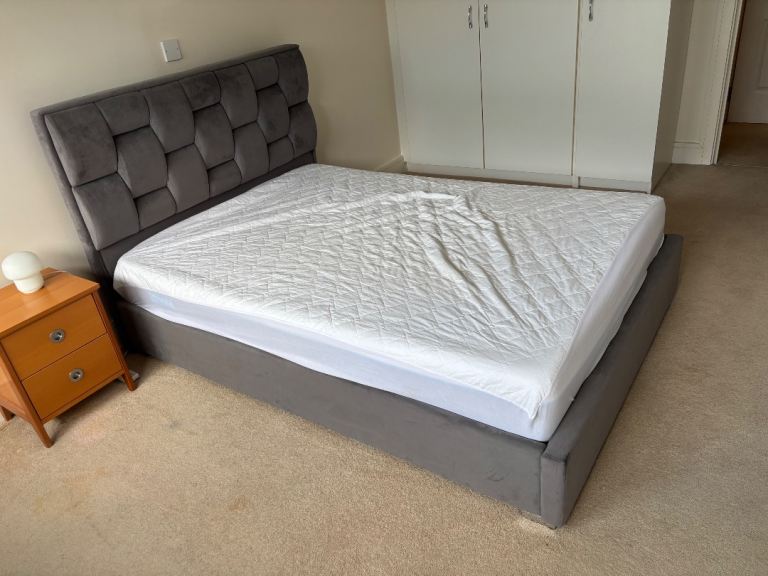 Double bed with a mattress