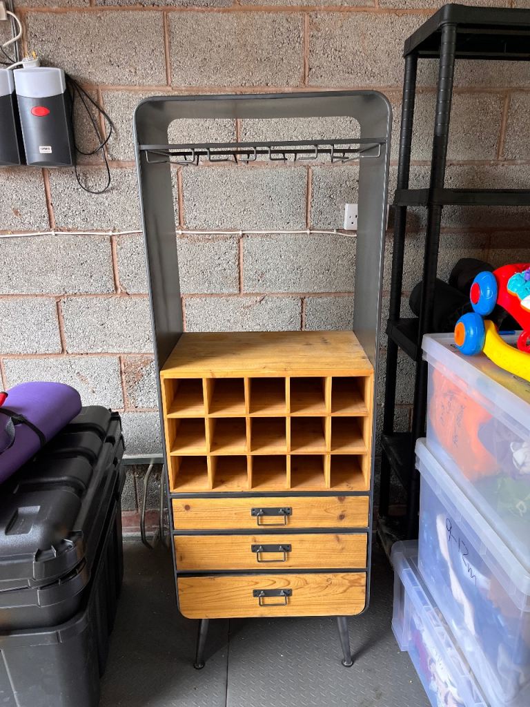 Grey Steel Drinks Cabinet