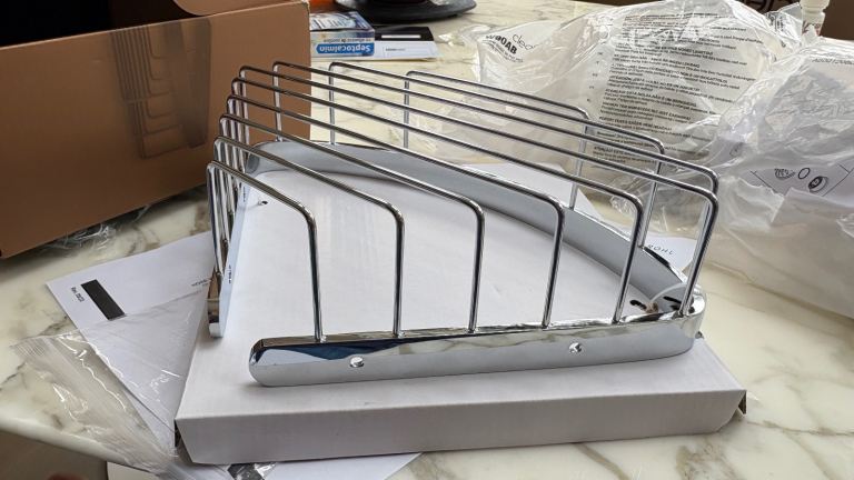 John Lewis Design Project No.025 Corner Shower Basket – Chrome – Boxed