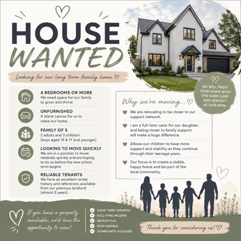Looking for a 4-6 bed property to rent 