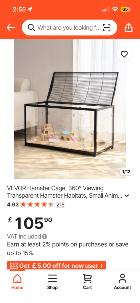Vevor hamster cage SOLD 