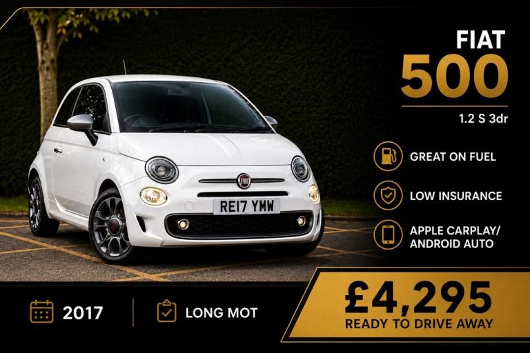 2017 Fiat 500 1.2 S 3dr Hatchback Petrol Manual