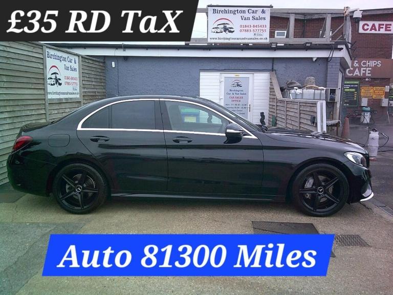 2014 Mercedes-Benz C Class C220 AMG LINE AUTO BLACK IN & OUT **81300 MILES** (£35 RD TAX) DIESEL ...