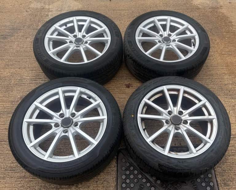 TWIN SPOKE 17” 5x112 ALLOY WHEELS + TYRES AUDI SEAT SKODA VW CADDY GOLF