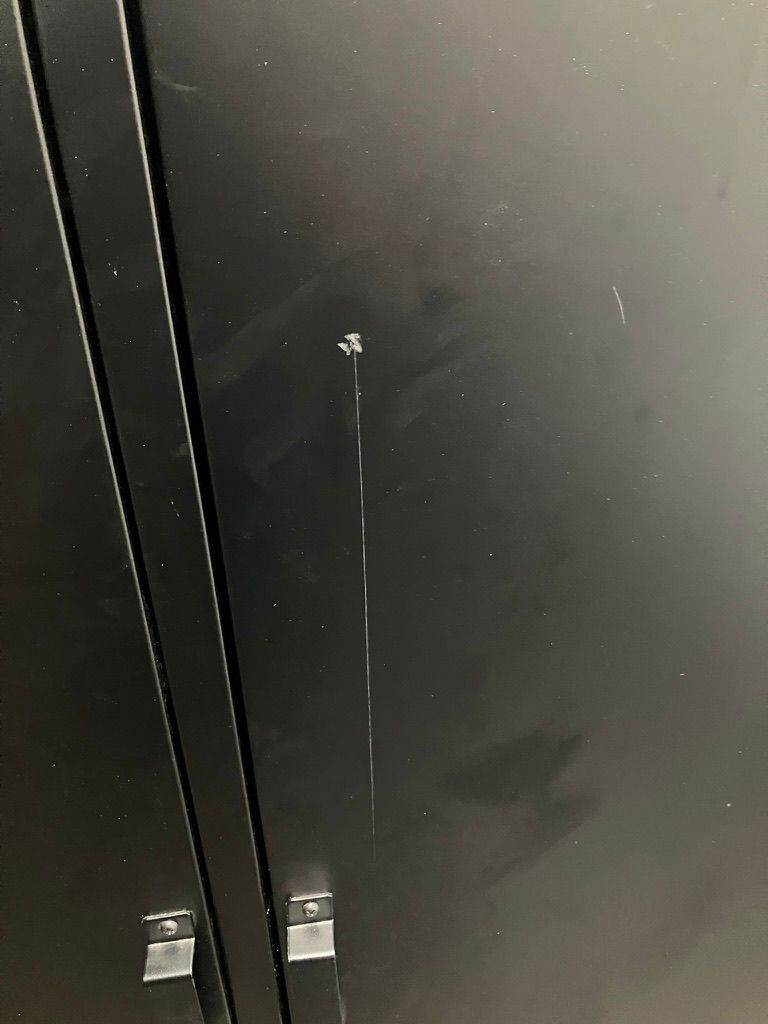 Black metal cupboard