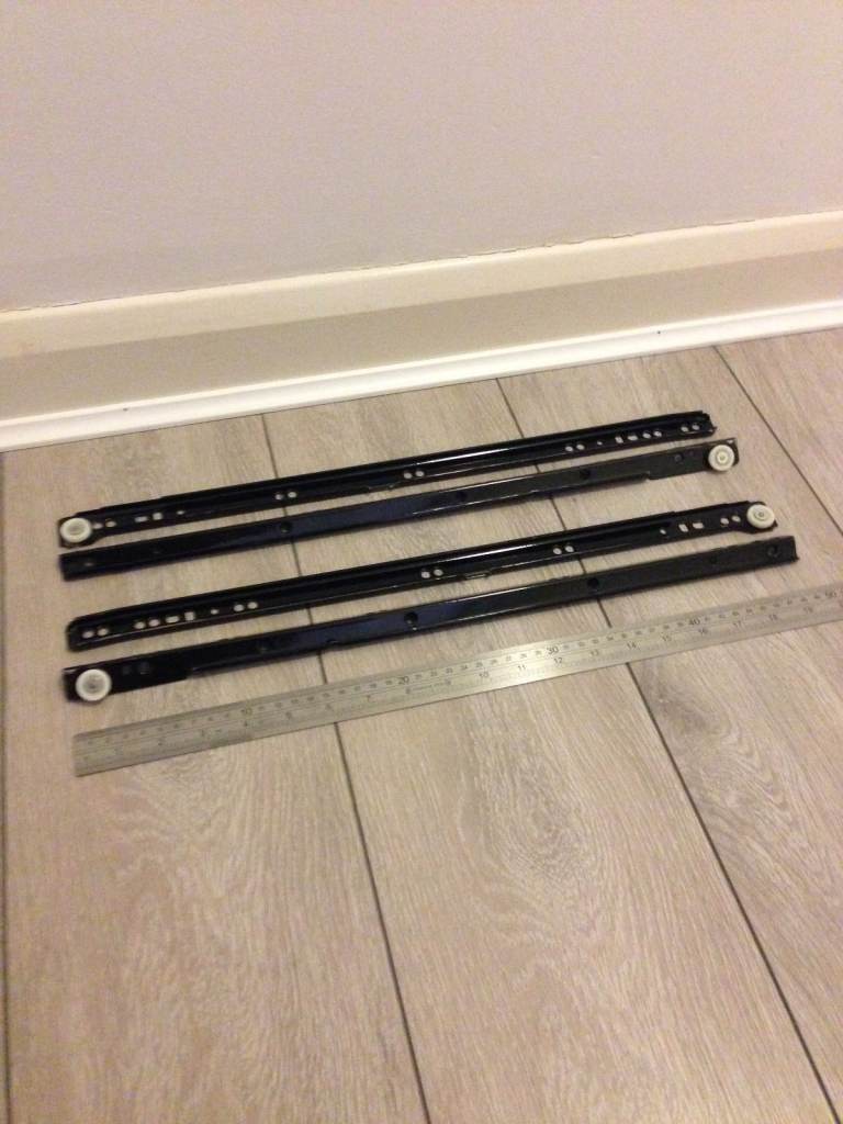 PAIR OF METAL RUNNERS SLIDERS - IKEA CHEST OF DRAWERS