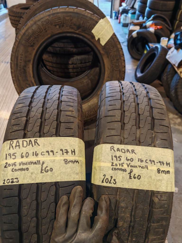 2x 195 60 16 16C 99/97H van tyres 8mm tread 