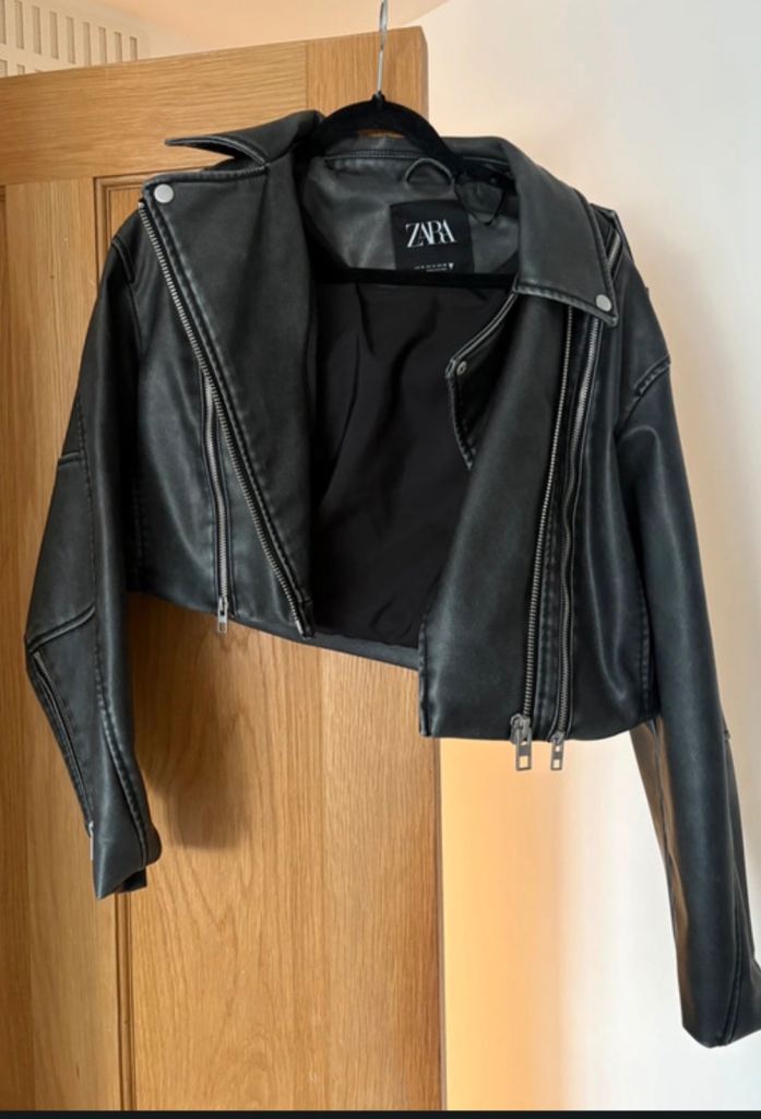 Black leather jacket from Zara 