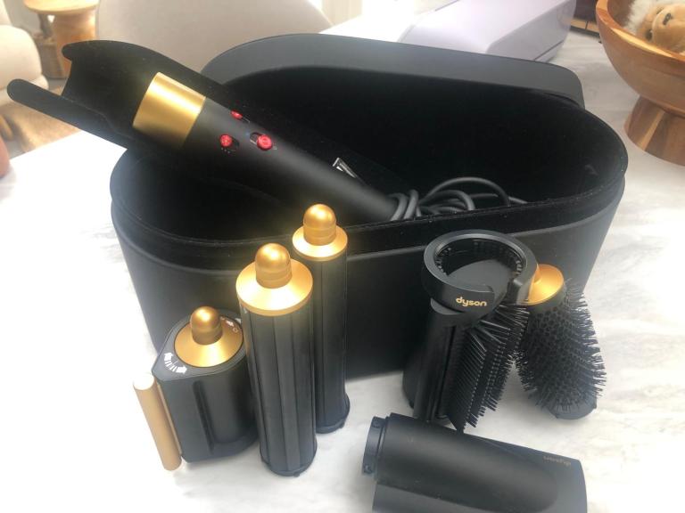 Dyson air wrap hair styler with attachments